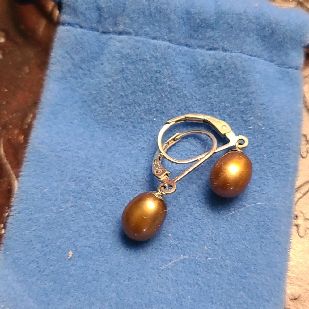Cultured Pearl & Sterling Silver LevelBack Earring